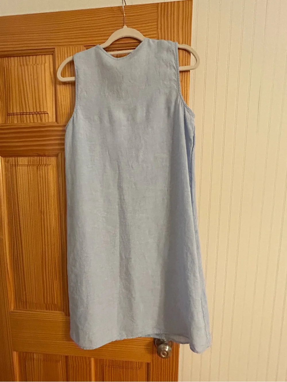 J. Jill Light Blue Sleeveless Embroidered Shift Dress - Picture 4 of 5